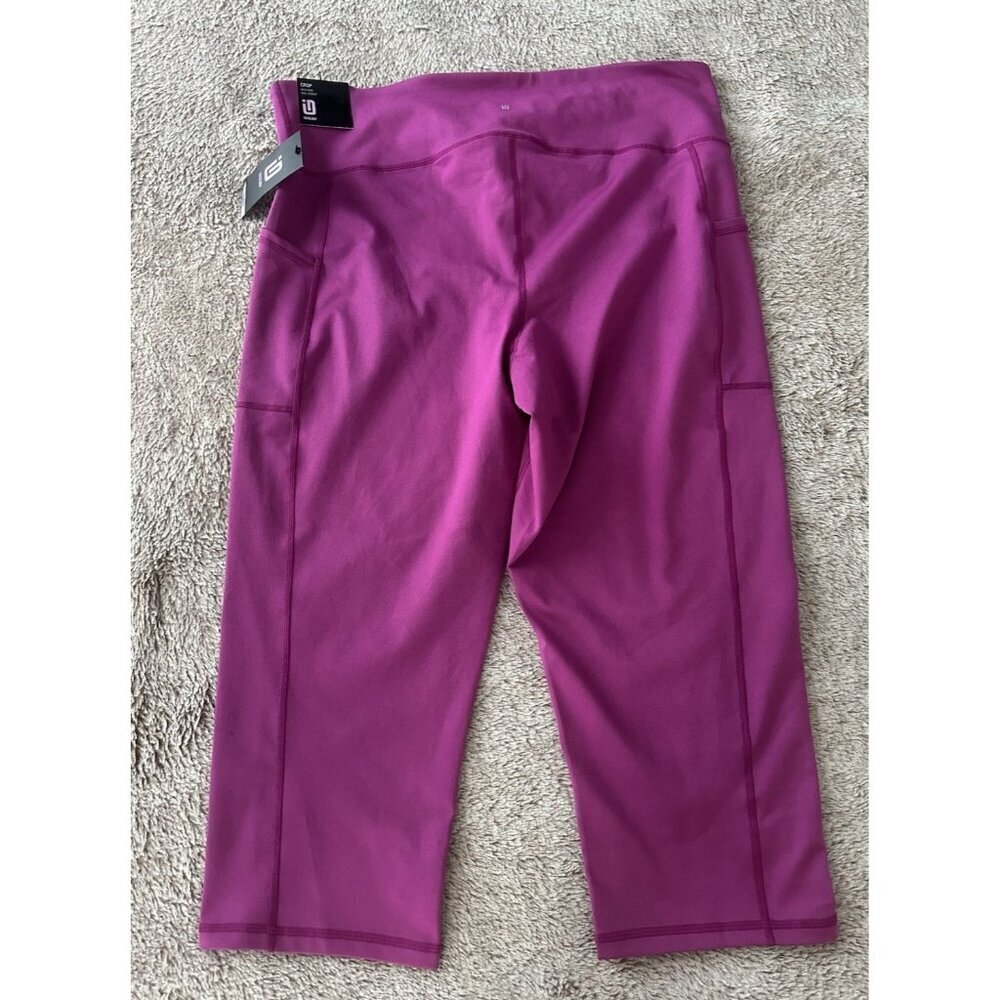 Id Ideology Compression High-Rise Side-Pocket Cropped Leggings Berry XL New - Picture 12 of 15